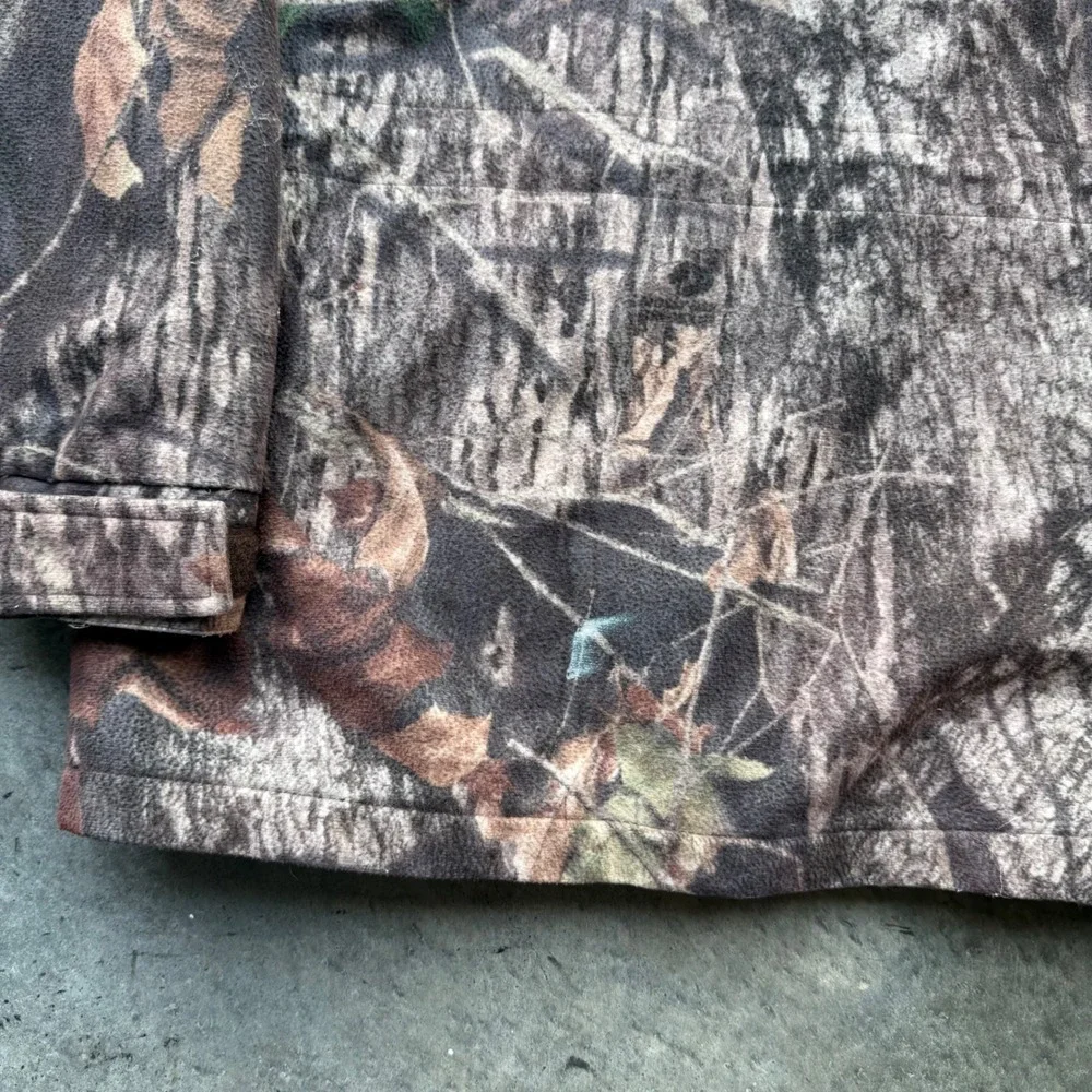 Cabelas Dry-Plus Camo Hunting Jacket Mens Large Fleece Lined Full Zip Brown